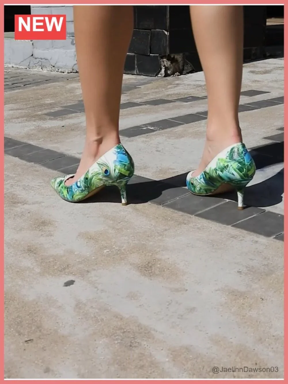 Faux Leather Kitten Heel Pumps with Music Note Print Closed Toe Slip On